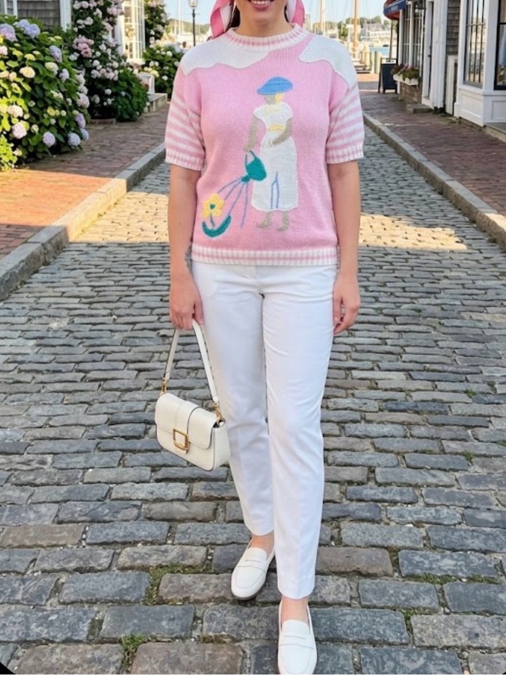 Vintage 1980s Koret Novelty Gardening Knit Sweater